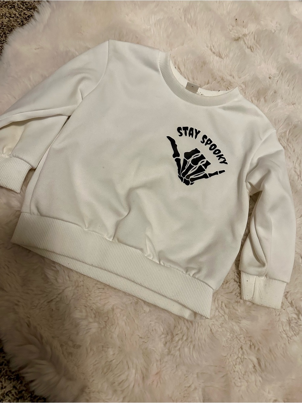 Stay Spooky White Crewneck Sweatshirt - 18-24 M